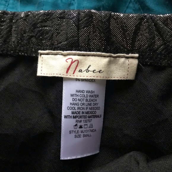 Nabee Black and Silver Pencil Skirt - Picture 3 of 3